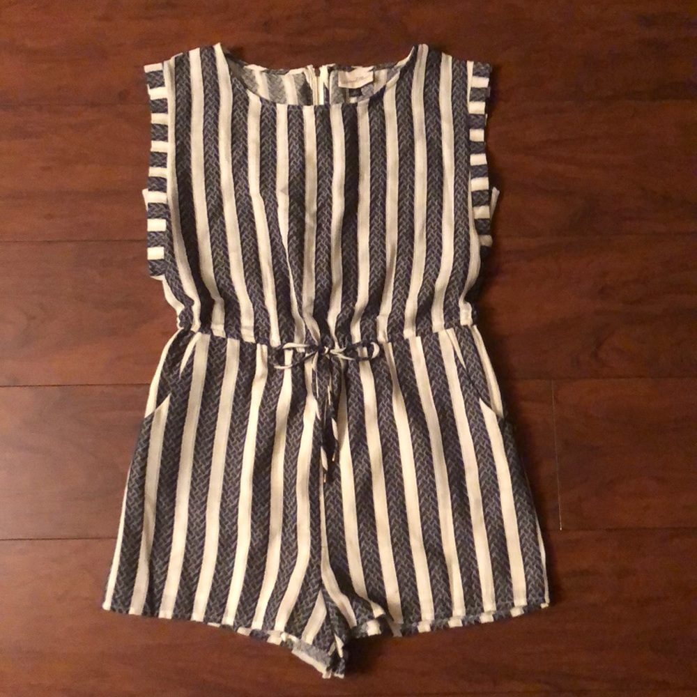 Universal Thread Stripped Blue and While Romper